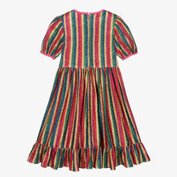 Stella McCartney Kids-Girls Metallic Rainbow Stripe Dress | Childrensalon Outlet