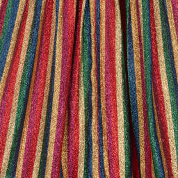 Stella McCartney Kids-Girls Metallic Rainbow Stripe Dress | Childrensalon Outlet