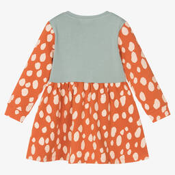 Stella McCartney Kids-Girls Orange Cotton Deer Dress | Childrensalon Outlet