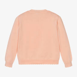 Stella McCartney Kids-Girls Orange Embroidered Floral Cardigan | Childrensalon Outlet