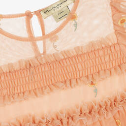 Stella McCartney Kids-Girls Orange Embroidered Tulle Dress | Childrensalon Outlet
