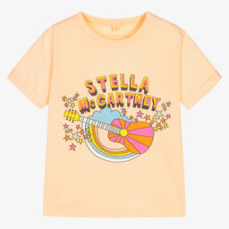 Stella McCartney Kids-Оранжевая футболка с рисунком | Childrensalon Outlet