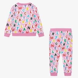 Stella McCartney Kids-بدلة رياضية قطن عضوي لون زهري للبنات | Childrensalon Outlet