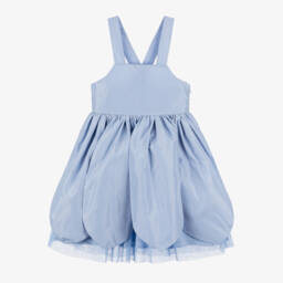 Stella McCartney Kids-Girls Pale Blue Taffeta Pinafore | Childrensalon Outlet