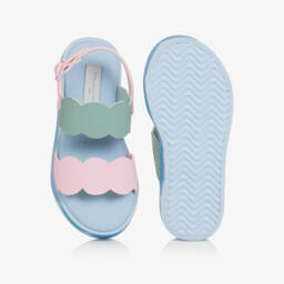 Stella McCartney Kids-Girls Pastel Scalloped Edge Sandals | Childrensalon Outlet