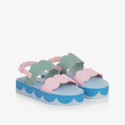 Stella McCartney Kids-Girls Pastel Scalloped Edge Sandals | Childrensalon Outlet