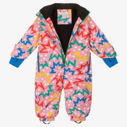 Stella McCartney Kids-Розово-голубой зимний комбинезон со звездами | Childrensalon Outlet