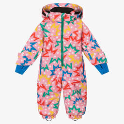 Stella McCartney Kids-Розово-голубой зимний комбинезон со звездами | Childrensalon Outlet