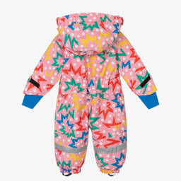 Stella McCartney Kids-Розово-голубой зимний комбинезон со звездами | Childrensalon Outlet