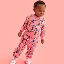 Stella McCartney Kids-Girls Pink Cotton Joggers | Childrensalon Outlet