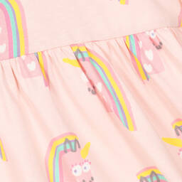 Stella McCartney Kids-Girls Pink Cotton Rainbow Unicorn Dress | Childrensalon Outlet