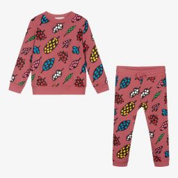 Stella McCartney Kids-Girls Pink Cotton Tracksuit  | Childrensalon Outlet