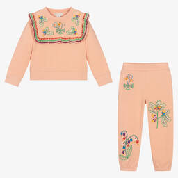Stella McCartney Kids-Розовый спортивный костюм с вышитыми желудями | Childrensalon Outlet