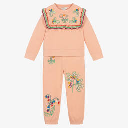 Stella McCartney Kids-Розовый спортивный костюм с вышитыми желудями | Childrensalon Outlet