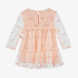 Stella McCartney Kids-Girls Pink Embroidered Tulle Dress | Childrensalon Outlet