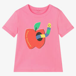 Stella McCartney Kids-Girls Pink Graphic T-Shirt | Childrensalon Outlet