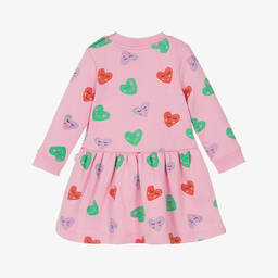 Stella McCartney Kids-Розовое платье-свитшот с сердечками | Childrensalon Outlet