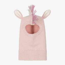 Stella McCartney Kids-Girls Pink Knitted Unicorn Balaclava | Childrensalon Outlet