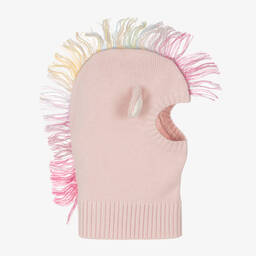 Stella McCartney Kids-Girls Pink Knitted Unicorn Balaclava | Childrensalon Outlet