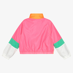 Stella McCartney Kids-جاكيت هودي لون برتقالي وزهري للبنات | Childrensalon Outlet