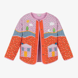 Stella McCartney Kids-جاكيت قطن لون أحمر وزهري للبنات | Childrensalon Outlet