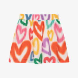 Stella McCartney Kids-Girls Pink & Red Heart-Print Skirt | Childrensalon Outlet