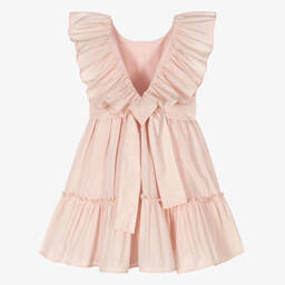 Stella McCartney Kids-Розовое платье с рюшами для девочек | Childrensalon Outlet