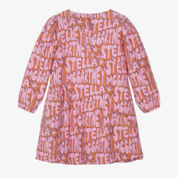 Stella McCartney Kids-Girls Pink Starry Viscose Dress | Childrensalon Outlet