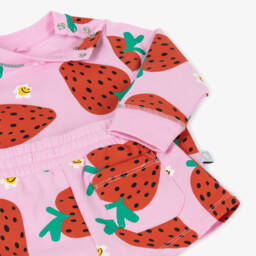 Stella McCartney Kids-Girls Pink Strawberry Cotton Ensemble | Childrensalon Outlet