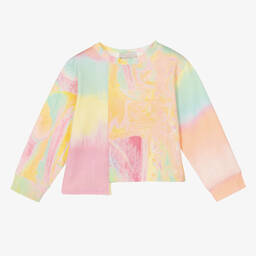 Stella McCartney Kids-Розовый свитшот с эффектом тай-дай для девочек | Childrensalon Outlet