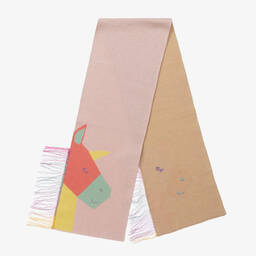 Stella McCartney Kids-Girls Pink Unicorn Knitted Scarf | Childrensalon Outlet
