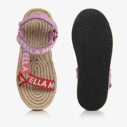 Stella McCartney Kids-Girls Pink Woven Flatform Sandals | Childrensalon Outlet
