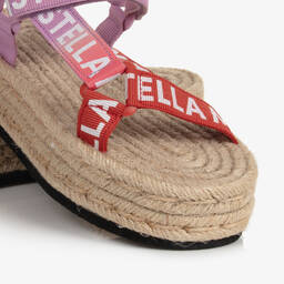 Stella McCartney Kids-Girls Pink Woven Flatform Sandals | Childrensalon Outlet
