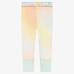 Stella McCartney Kids-Girls Pink & Yellow Logo Leggings | Childrensalon Outlet