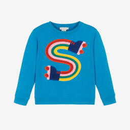 Stella McCartney Kids-قميص جيرسي أزرق مرح للبنات | Childrensalon Outlet