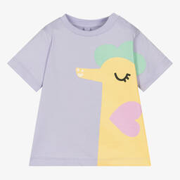 Stella McCartney Kids-Girls Purple Cotton Seahorse T-Shirt | Childrensalon Outlet