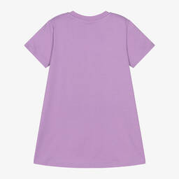 Stella McCartney Kids-Фиолетовое платье-футболка из хлопка | Childrensalon Outlet