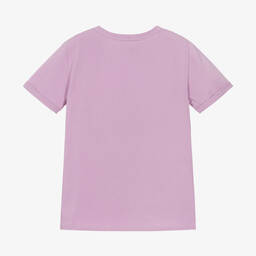 Stella McCartney Kids-Фиолетовая футболка из органического хлопка со звездой | Childrensalon Outlet