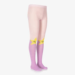 Stella McCartney Kids-Girls Purple & Pink Cotton Star Tights | Childrensalon Outlet