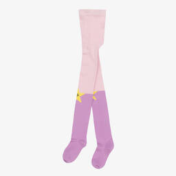 Stella McCartney Kids-Girls Purple & Pink Cotton Star Tights | Childrensalon Outlet