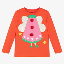 Stella McCartney Kids-Красный хлопковый топ с ангелом | Childrensalon Outlet