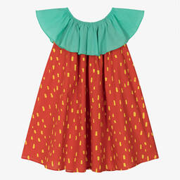 Stella McCartney Kids-Красное хлопковое платье для девочек | Childrensalon Outlet