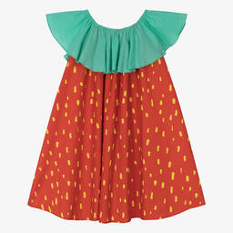 Stella McCartney Kids-Красное хлопковое платье для девочек | Childrensalon Outlet