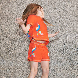 Stella McCartney Kids-Красная блузка из хлопка и льна | Childrensalon Outlet