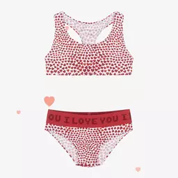 Stella McCartney Kids-Girls Red Heart Print Bikini (UPF50+) | Childrensalon Outlet