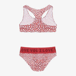 Stella McCartney Kids-Girls Red Heart Print Bikini (UPF50+) | Childrensalon Outlet