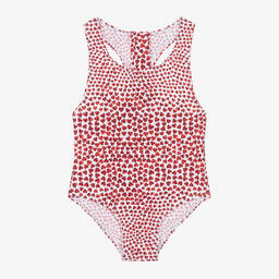Stella McCartney Kids-مايو بطبعة قلوب لون أحمر للمراهقات (UPF50+) | Childrensalon Outlet