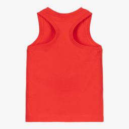 Stella McCartney Kids-Красная майка из органического хлопка для девочек | Childrensalon Outlet