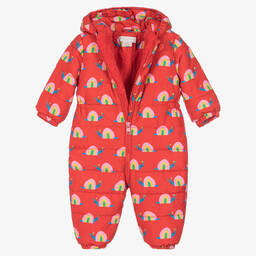 Stella McCartney Kids-Girls Red Padded Snail Snowsuit | Childrensalon Outlet