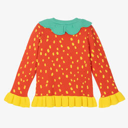 Stella McCartney Kids-Girls Red Strawberry Knit Jumper | Childrensalon Outlet